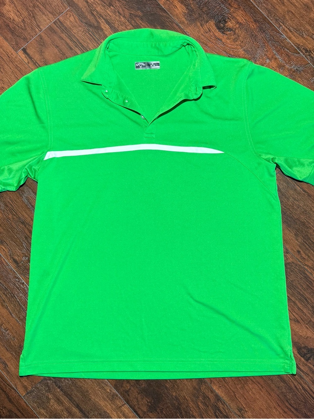 Callaway Men's Neon Green Polo with White Stripe